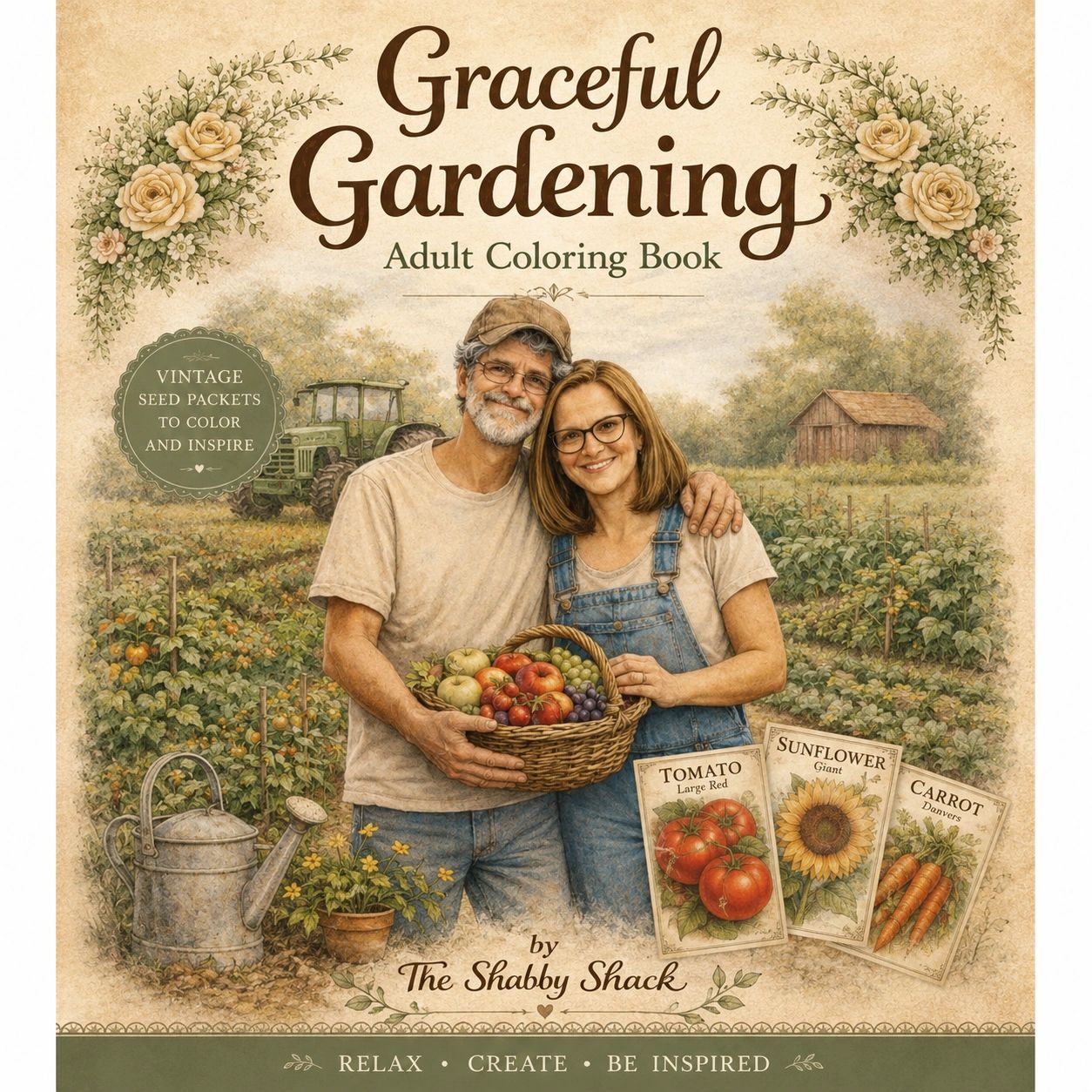 Graceful Gardening Adult Coloring Book